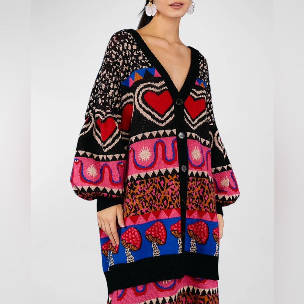 Farm Rio Cardigan graphic elements Ainika xs